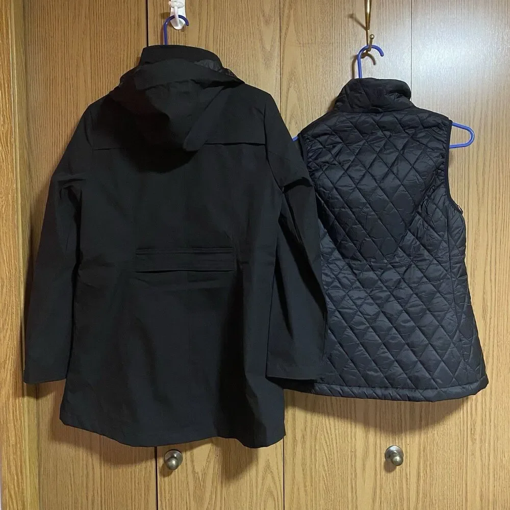Land’s End Women’s Small 3-in-1 Coat Black - Picture 2 of 7